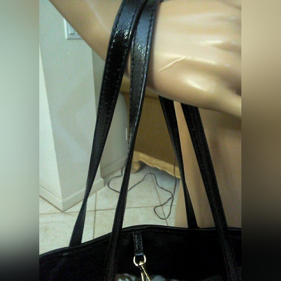 AMAZING MICHAEL KORS TOTE BAG MONOGRAM BLACK INTERIOR ADJ. STRAPS LARGE FAB COND - Picture 5 of 9